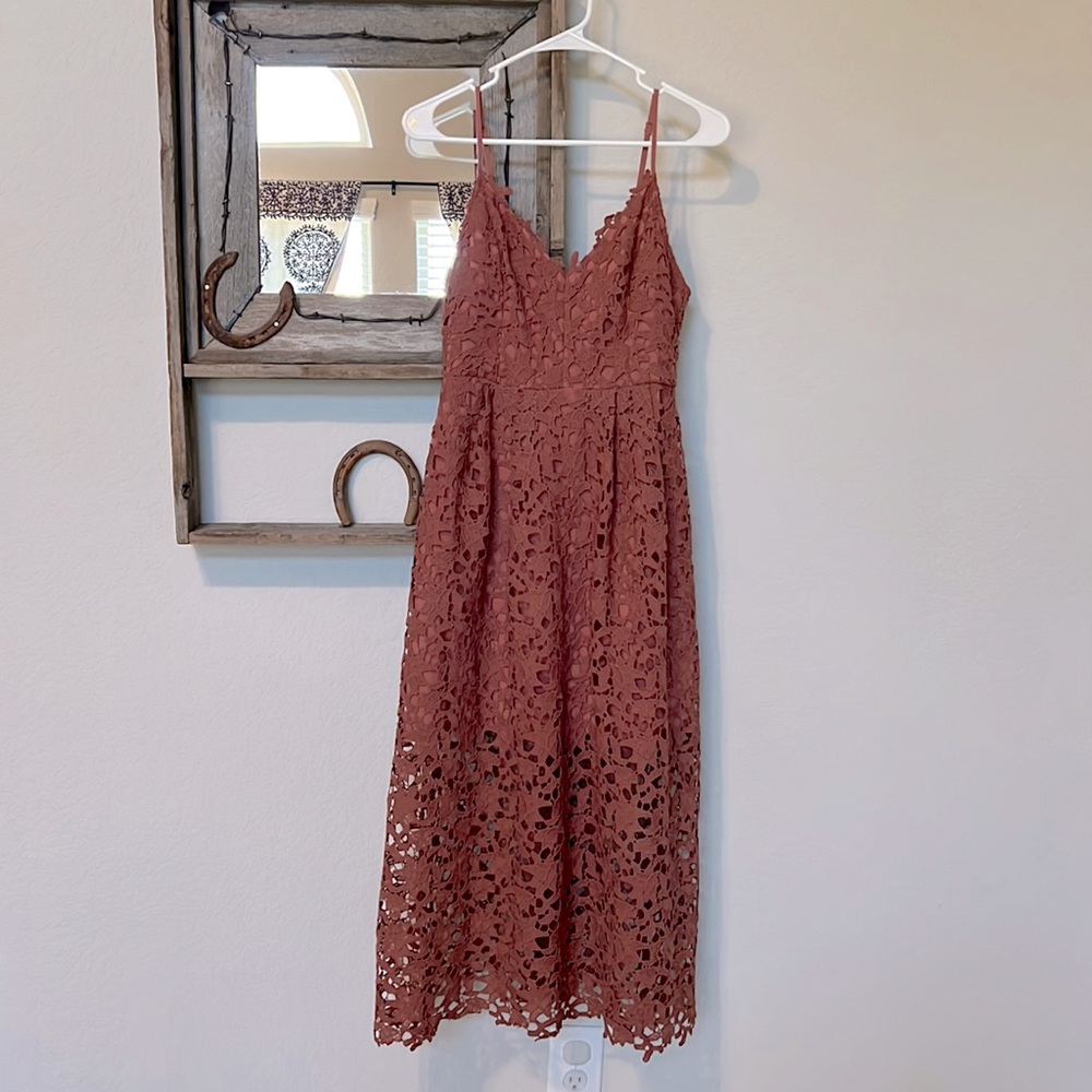 ASTR Lace A-line Midi Dress